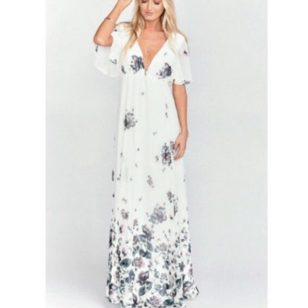 NWT Show Me Your Mumu White Floral Faye Maxi Dress
